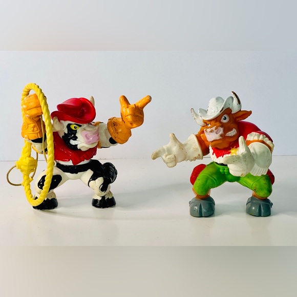1991 Wild West Cowboys of Moo Mesa COWLORADO KID + MOO MONTANA Toy Action Figure - Picture 1 of 3